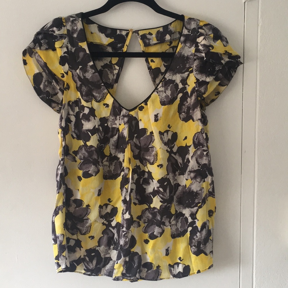 Beautiful Yellow floral silk top